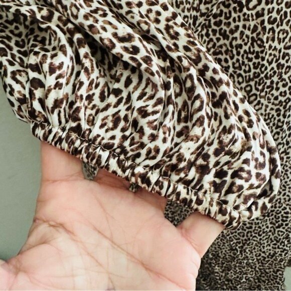 Olivaceous Tan and Black Sheath Dress with Bishop Sleeves Size Medium NWT - Picture 13 of 16